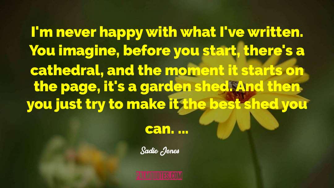 Sadie Jones Quotes: I'm never happy with what