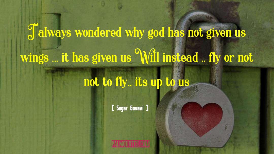 Sagar Gosavi Quotes: I always wondered why god