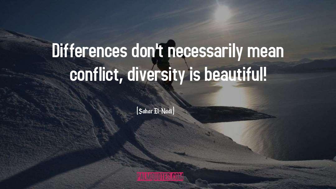 Sahar El-Nadi Quotes: Differences don't necessarily mean conflict,