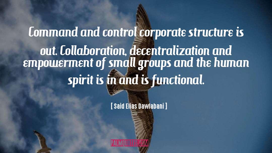 Said Elias Dawlabani Quotes: Command and control corporate structure