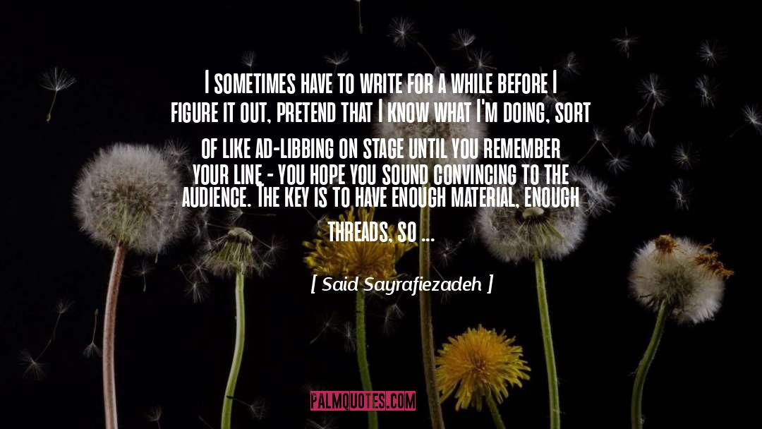 Said Sayrafiezadeh Quotes: I sometimes have to write