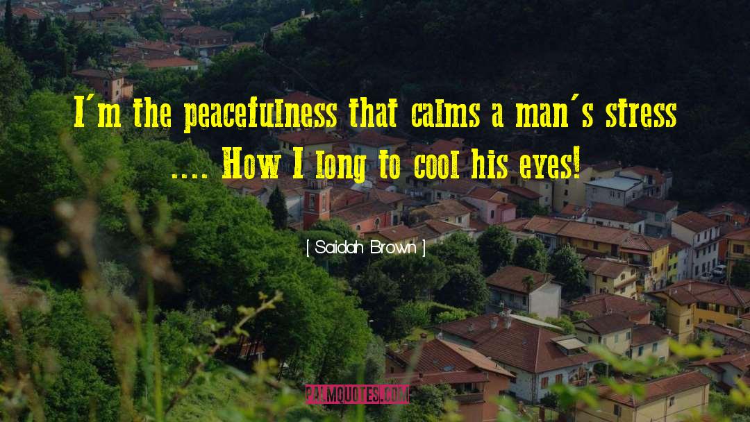 Saidah Brown Quotes: I'm the peacefulness that calms