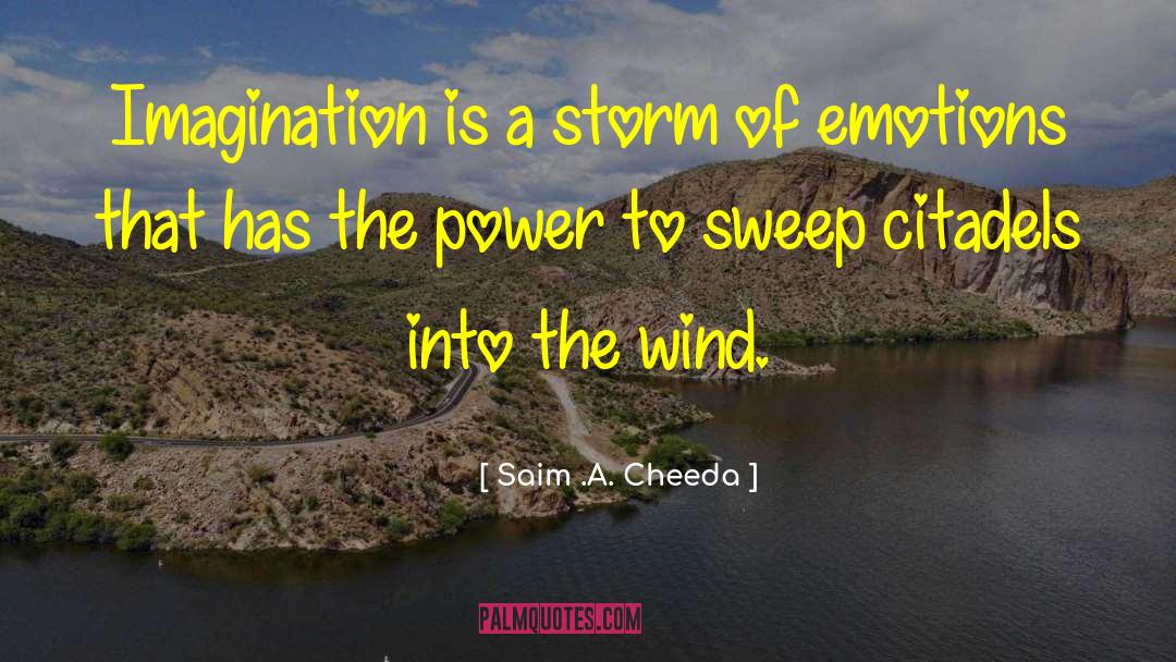 Saim .A. Cheeda Quotes: Imagination is a storm of