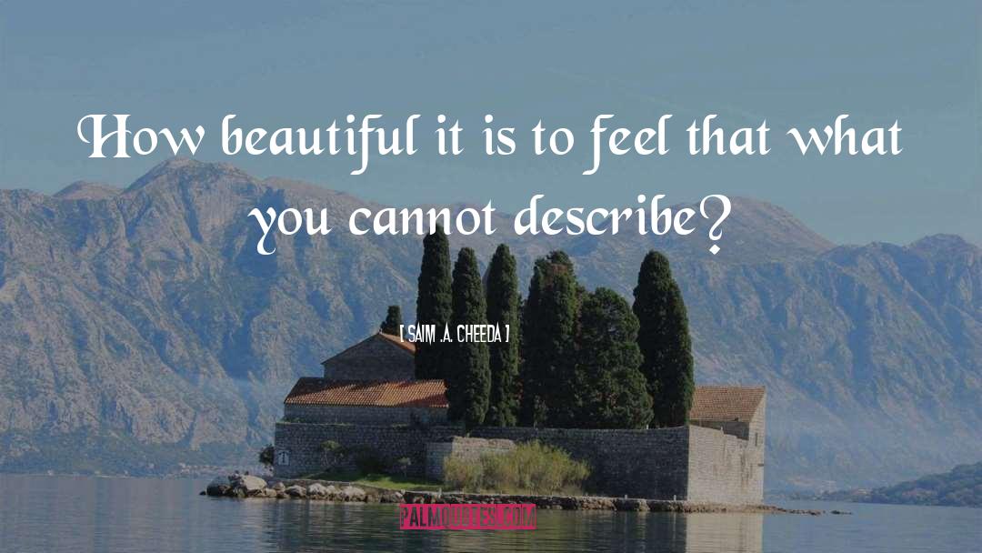 Saim .A. Cheeda Quotes: How beautiful it is to