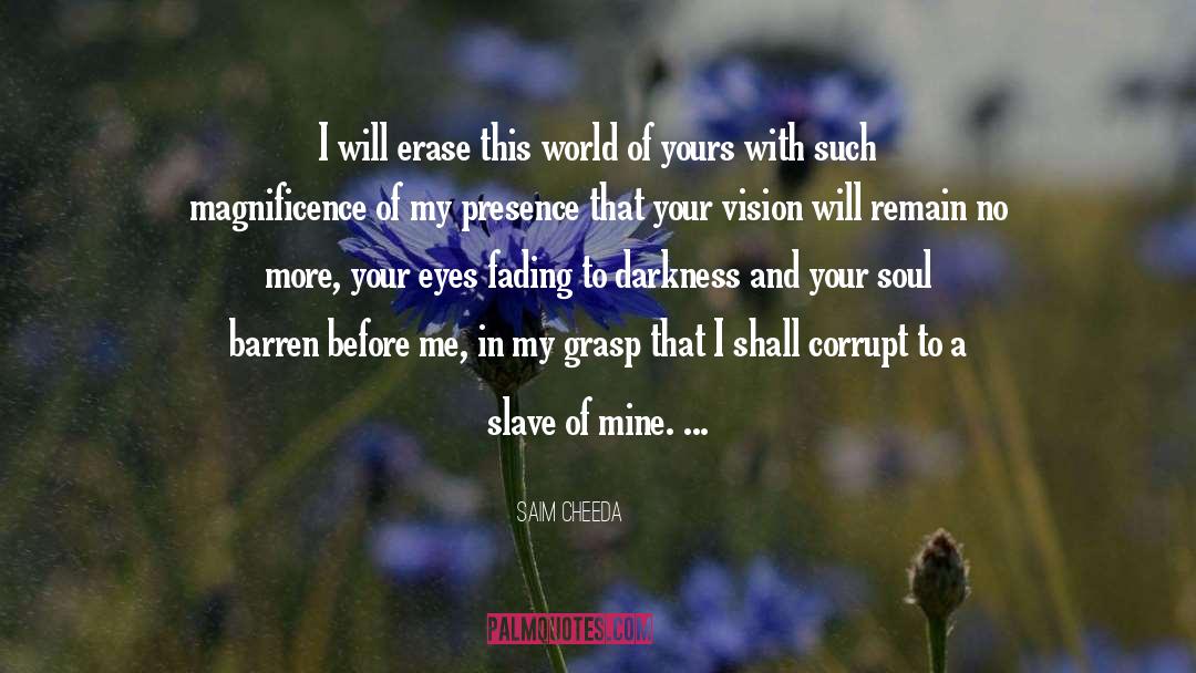 Saim Cheeda Quotes: I will erase this world