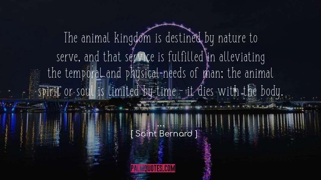 Saint Bernard Quotes: The animal kingdom is destined