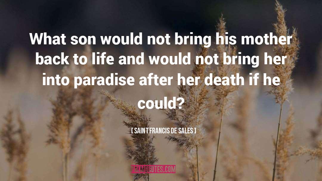 Saint Francis De Sales Quotes: What son would not bring