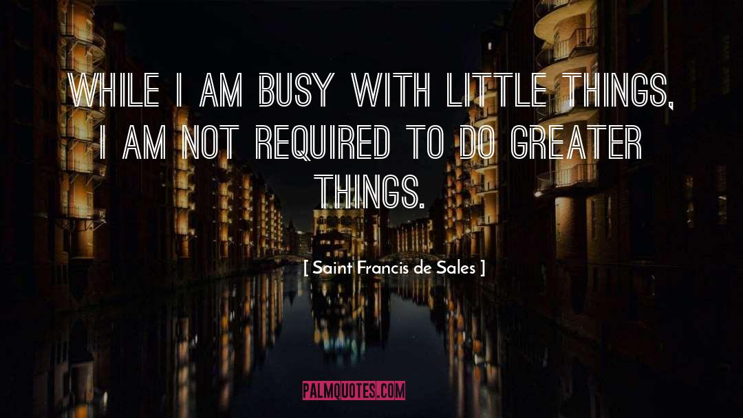 Saint Francis De Sales Quotes: While I am busy with