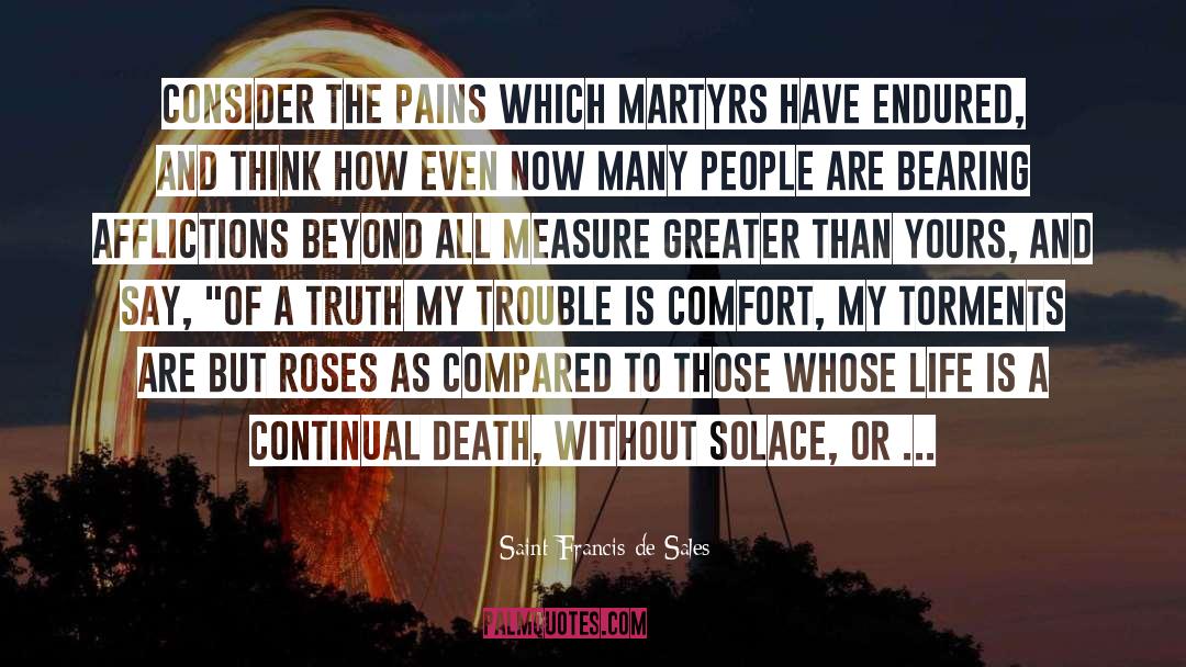 Saint Francis De Sales Quotes: Consider the pains which martyrs