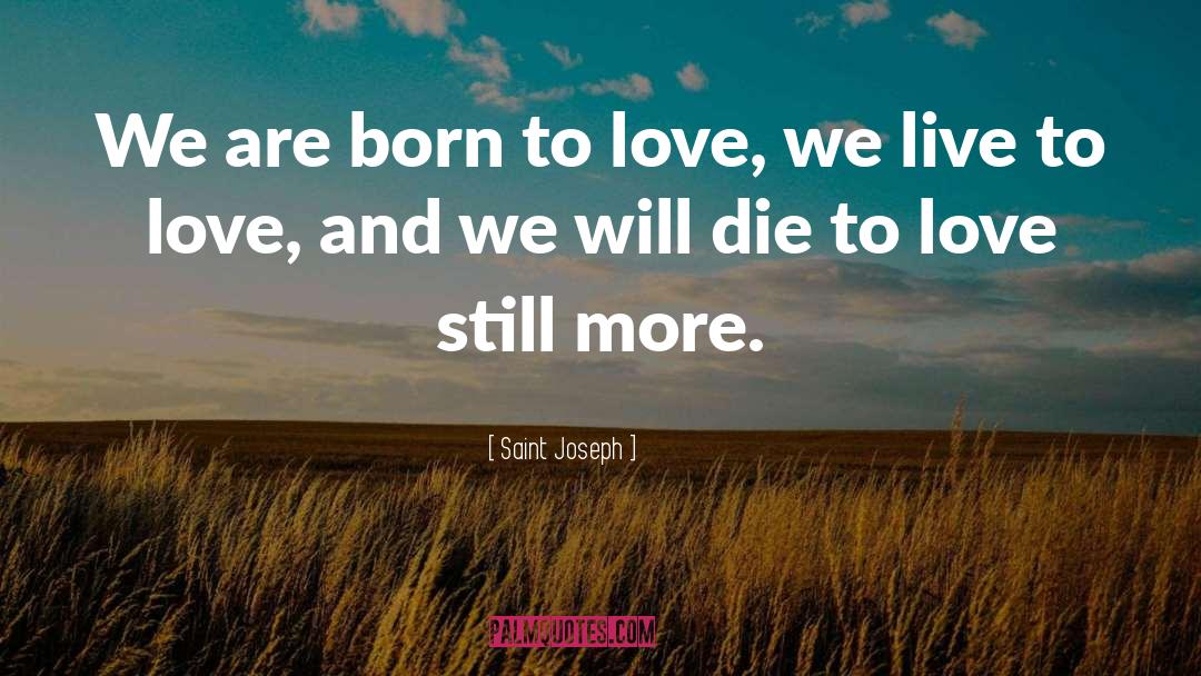 Saint Joseph Quotes: We are born to love,