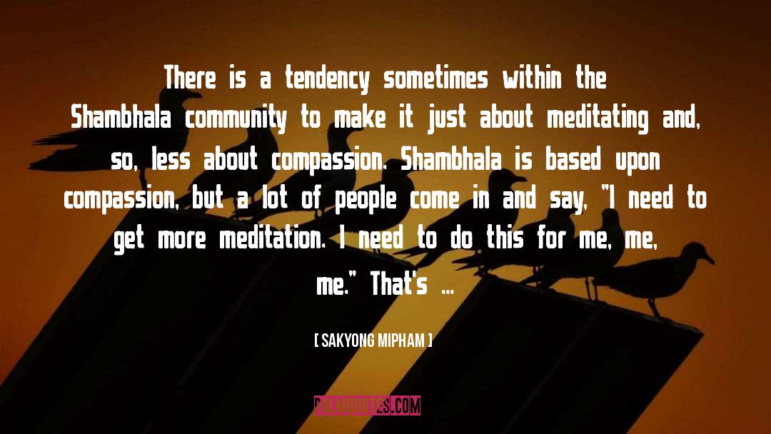 Sakyong Mipham Quotes: There is a tendency sometimes