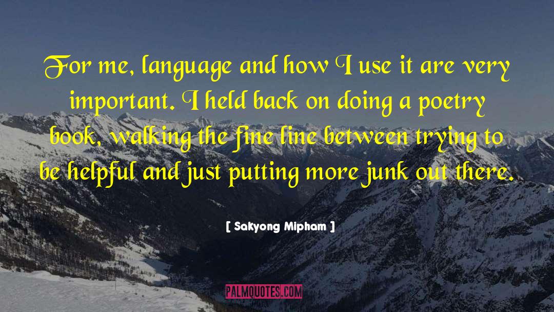 Sakyong Mipham Quotes: For me, language and how