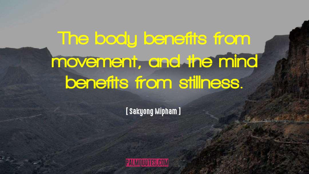 Sakyong Mipham Quotes: The body benefits from movement,