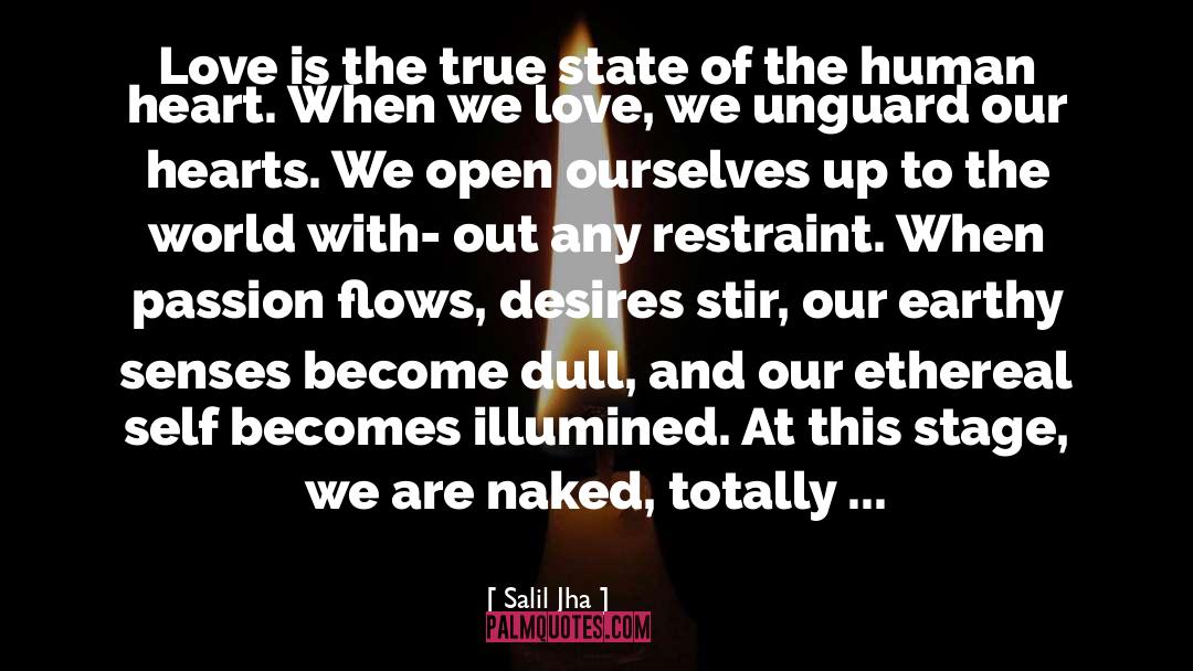 Salil Jha Quotes: Love is the true state