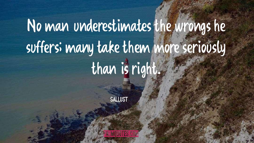 Sallust Quotes: No man underestimates the wrongs