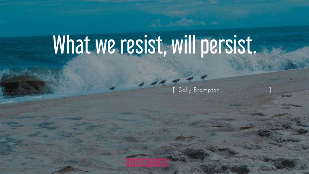 Sally Brampton Quotes: What we resist, will persist.