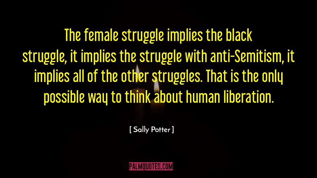 Sally Potter Quotes: The female struggle implies the