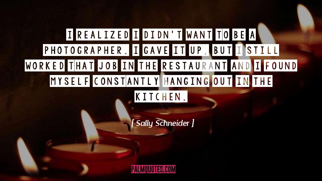 Sally Schneider Quotes: I realized I didn't want