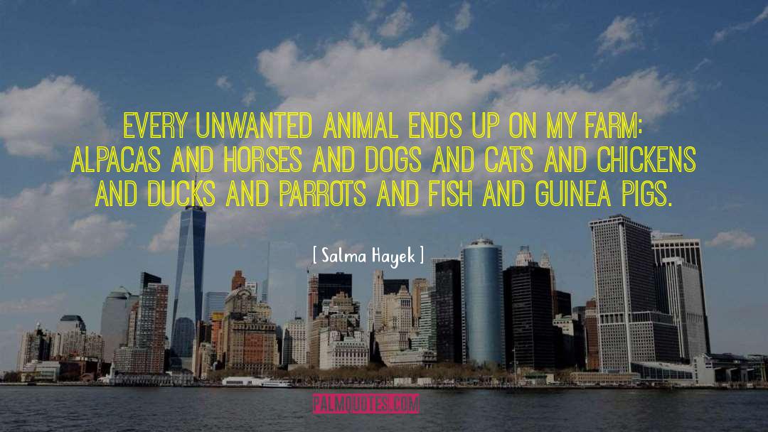 Salma Hayek Quotes: Every unwanted animal ends up