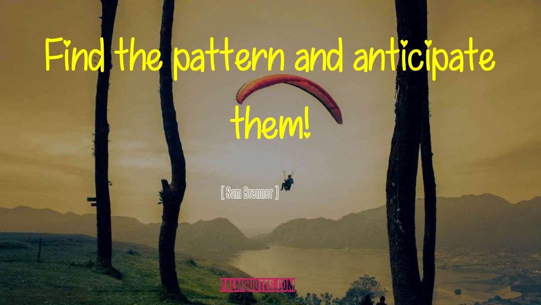 Sam Brenner Quotes: Find the pattern and anticipate