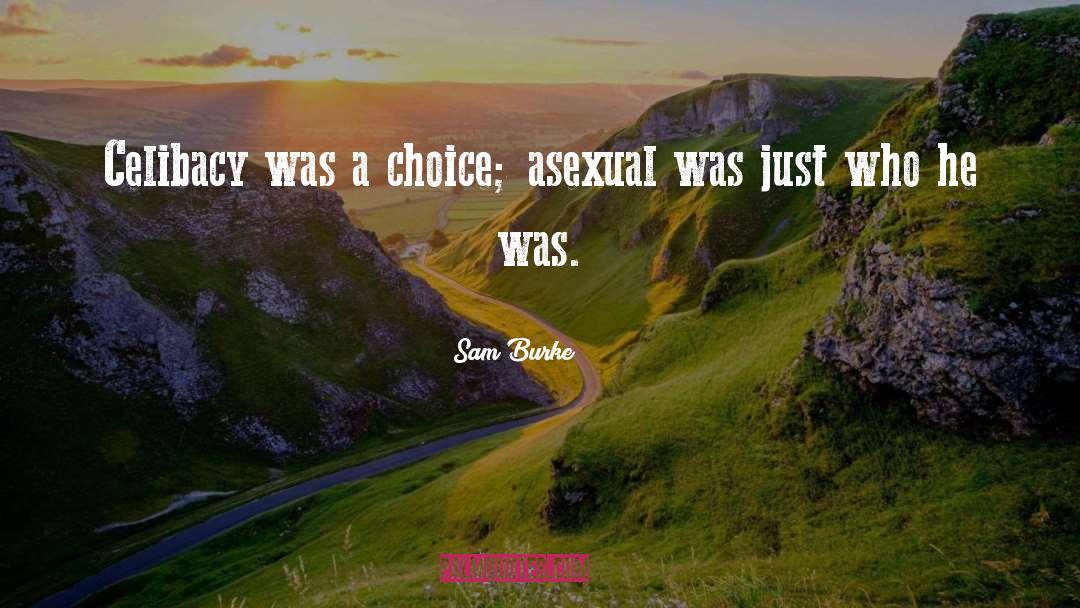 Sam Burke Quotes: Celibacy was a choice; asexual