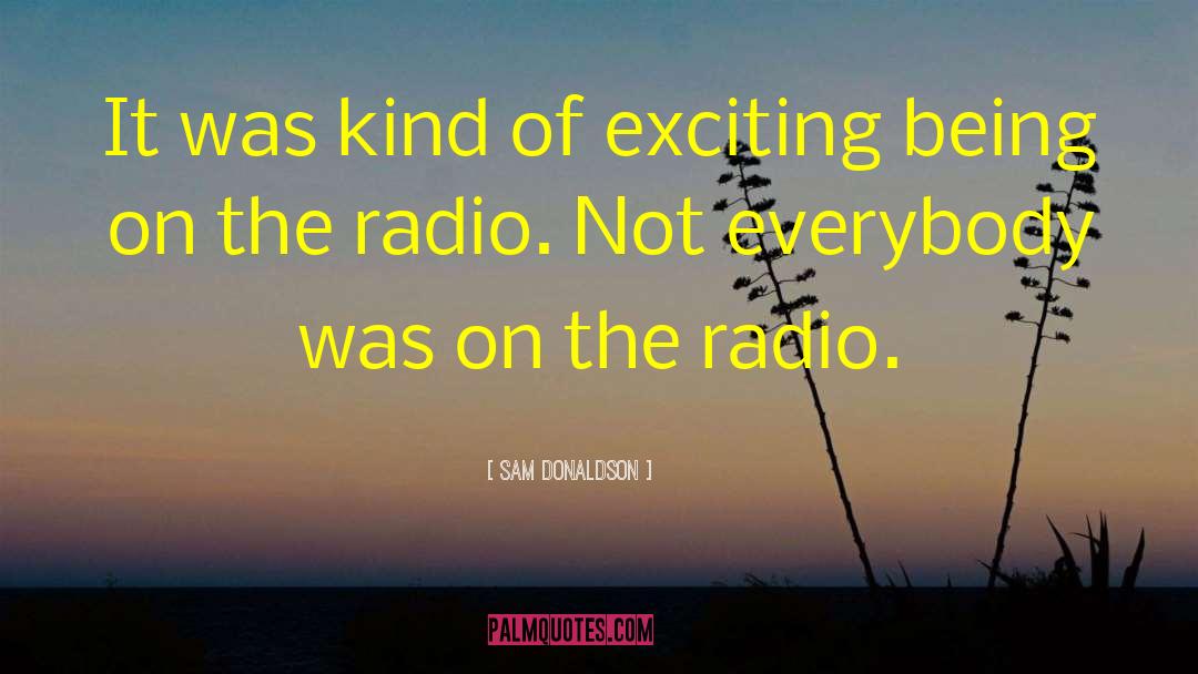 Sam Donaldson Quotes: It was kind of exciting