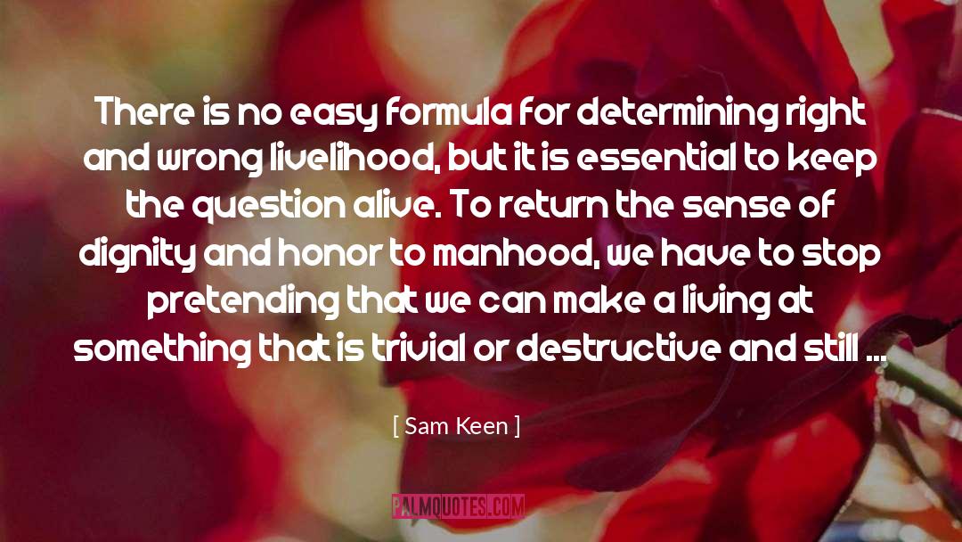 Sam Keen Quotes: There is no easy formula