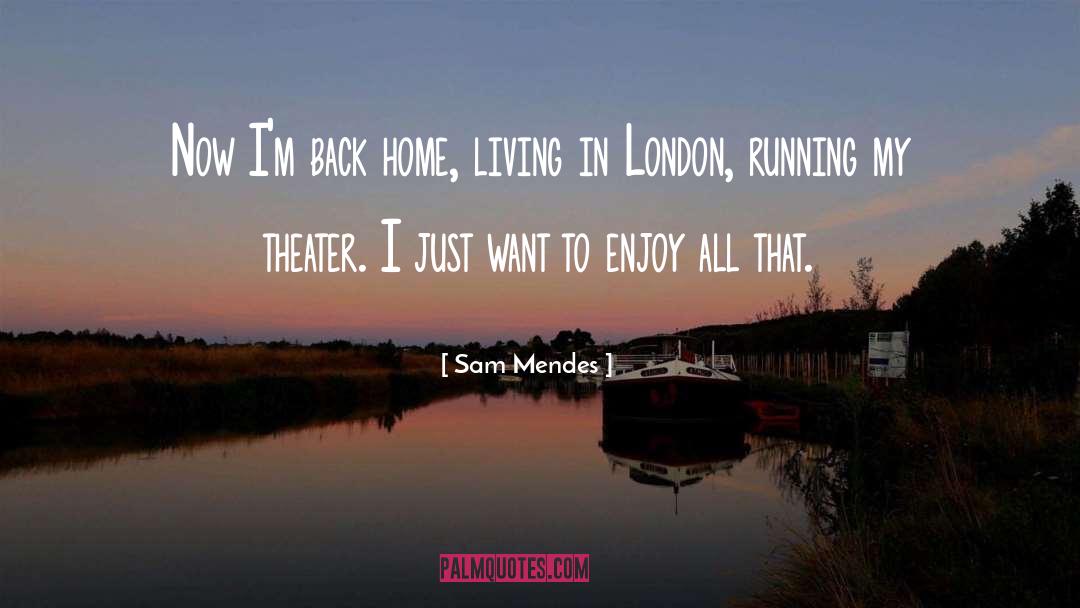 Sam Mendes Quotes: Now I'm back home, living