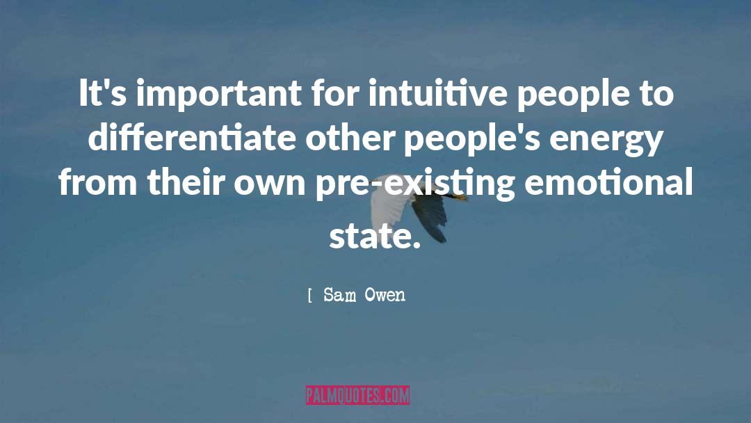 Sam Owen Quotes: It's important for intuitive people