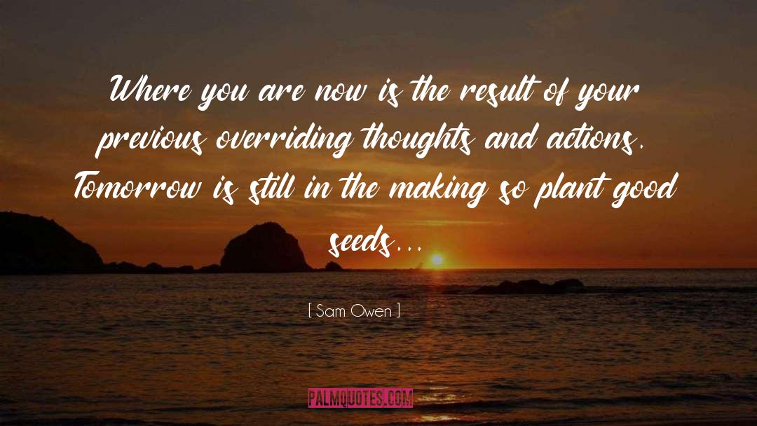Sam Owen Quotes: Where you are now is