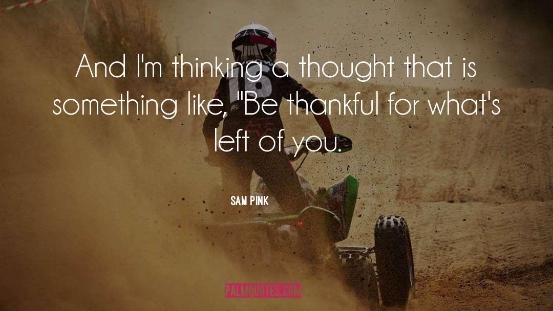 Sam Pink Quotes: And I'm thinking a thought