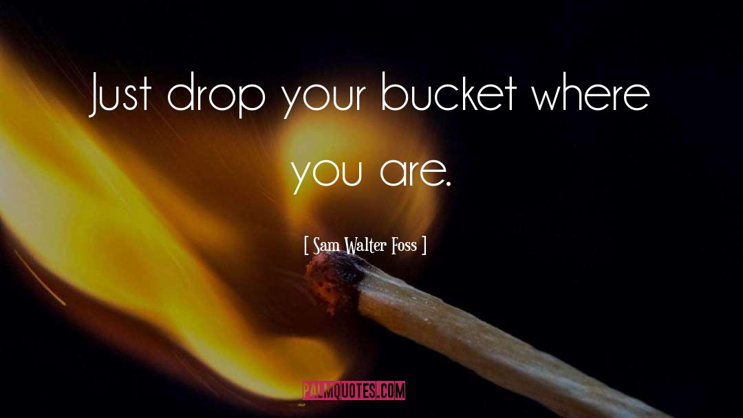 Sam Walter Foss Quotes: Just drop your bucket where
