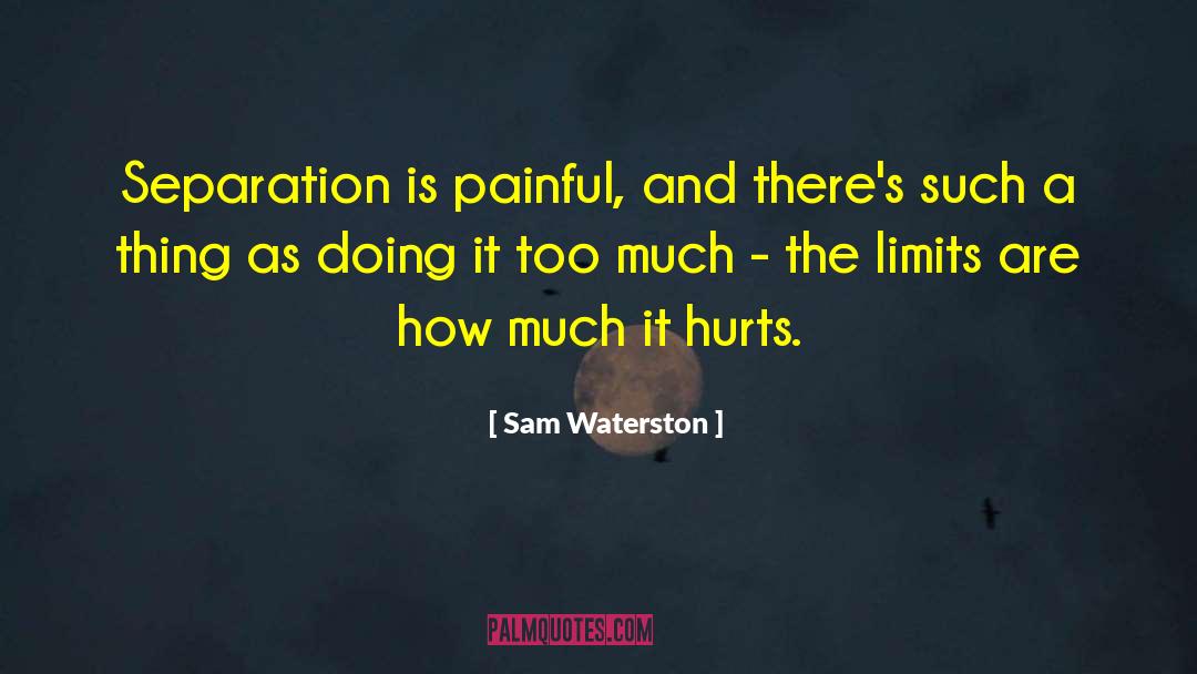 Sam Waterston Quotes: Separation is painful, and there's