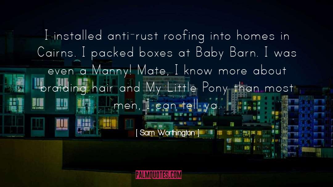 Sam Worthington Quotes: I installed anti-rust roofing into