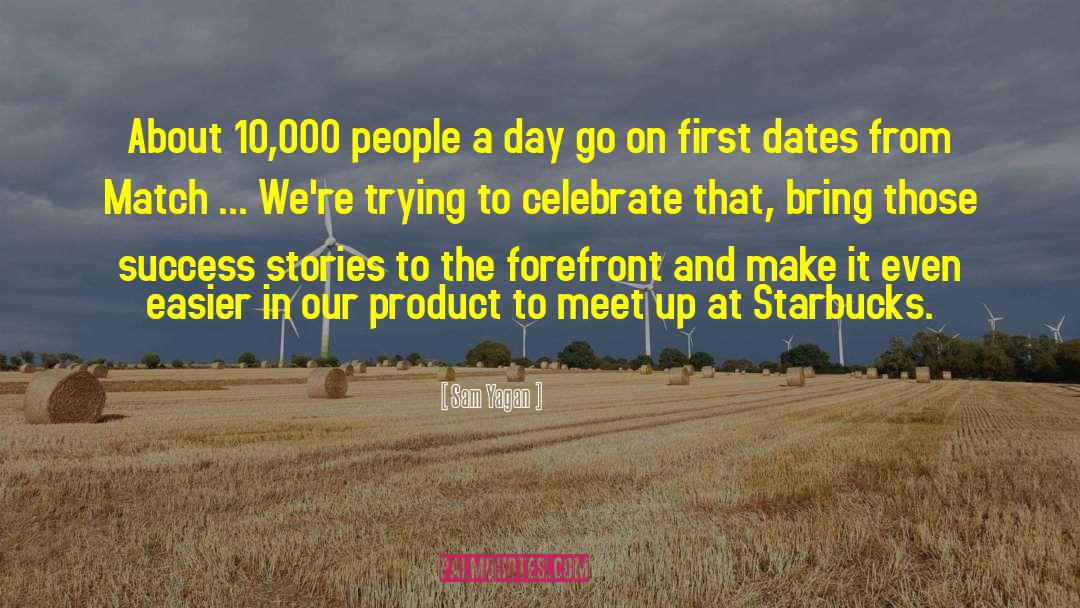 Sam Yagan Quotes: About 10,000 people a day