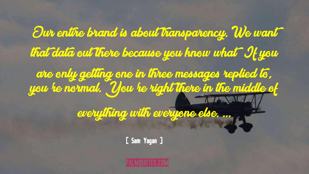 Sam Yagan Quotes: Our entire brand is about