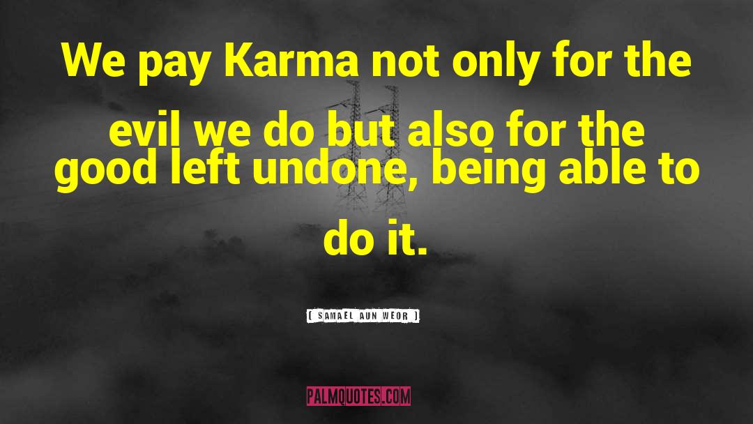 Samael Aun Weor Quotes: We pay Karma not only