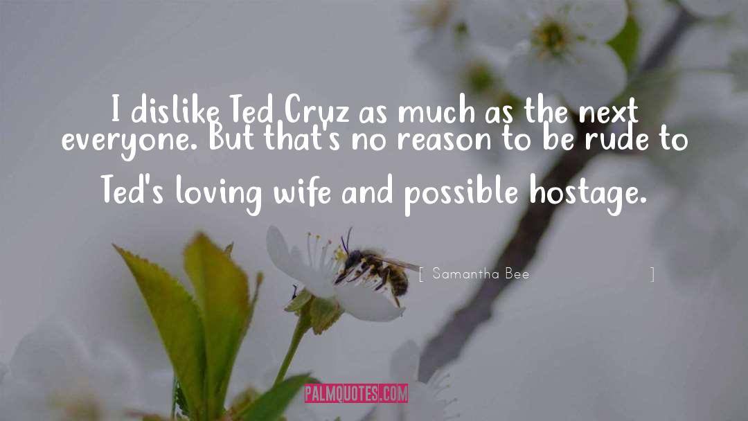 Samantha Bee Quotes: I dislike Ted Cruz as