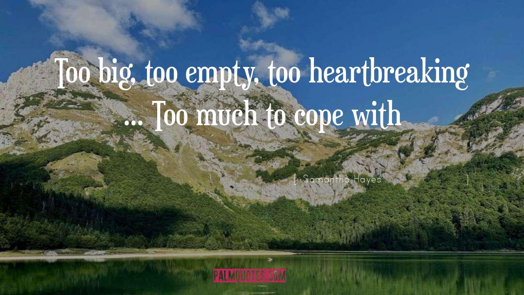 Samantha Hayes Quotes: Too big, too empty, too