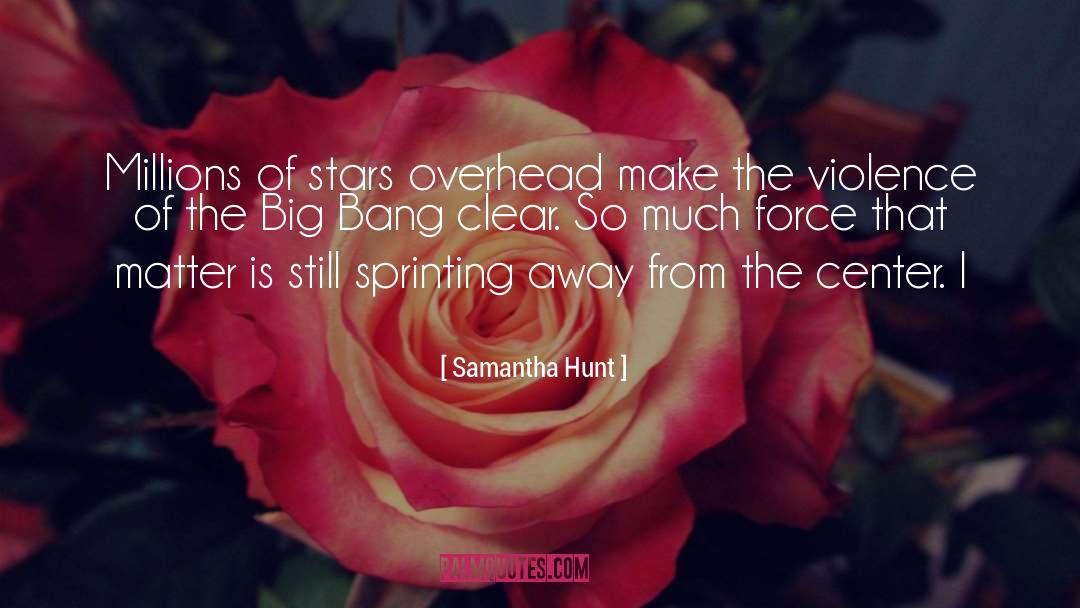 Samantha Hunt Quotes: Millions of stars overhead make