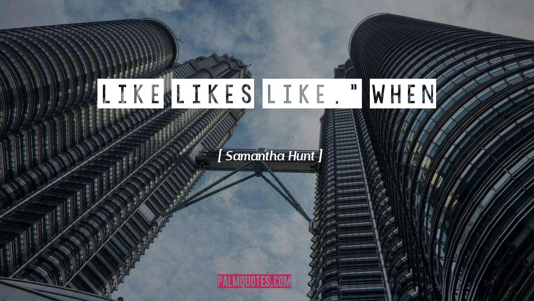 Samantha Hunt Quotes: Like likes like.