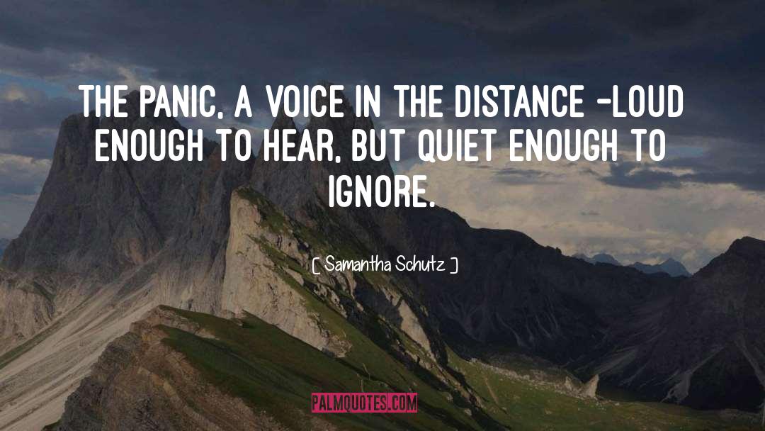 Samantha Schutz Quotes: The panic, a voice in