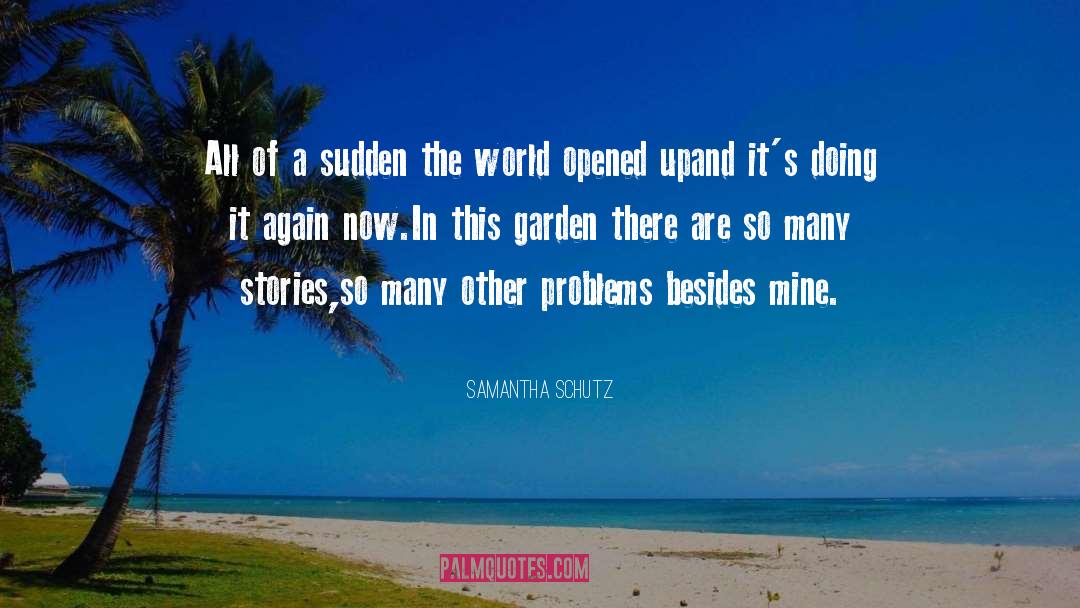 Samantha Schutz Quotes: All of a sudden the