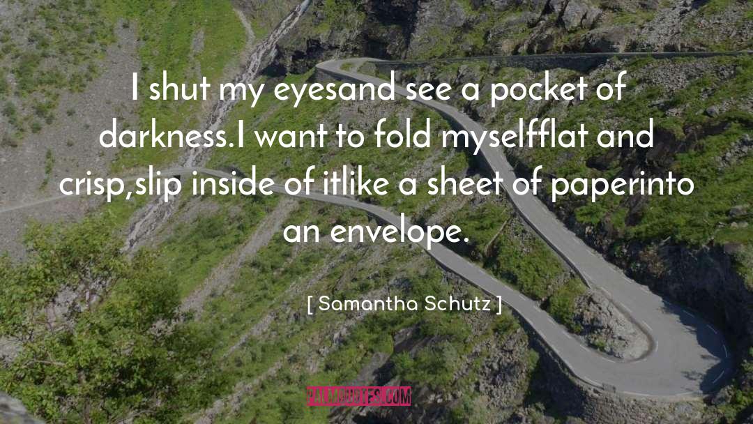 Samantha Schutz Quotes: I shut my eyes<br>and see