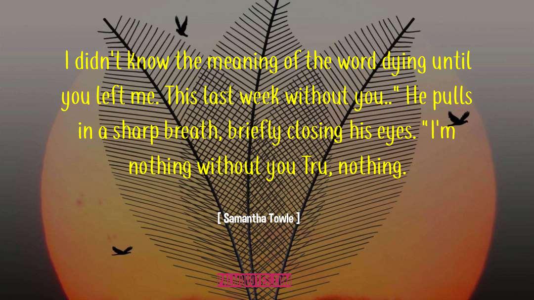 Samantha Towle Quotes: I didn't know the meaning