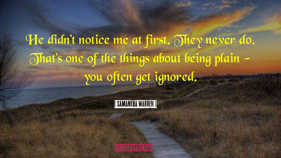Samantha Warren Quotes: He didn't notice me at