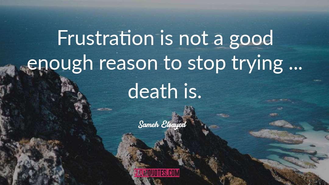 Sameh Elsayed Quotes: Frustration is not a good