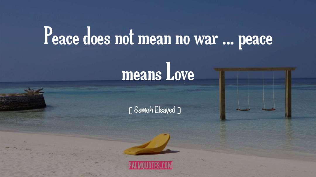 Sameh Elsayed Quotes: Peace does not mean no
