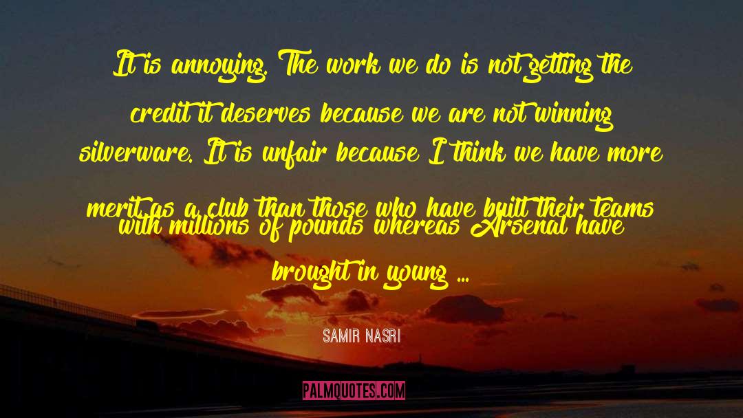 Samir Nasri Quotes: It is annoying. The work