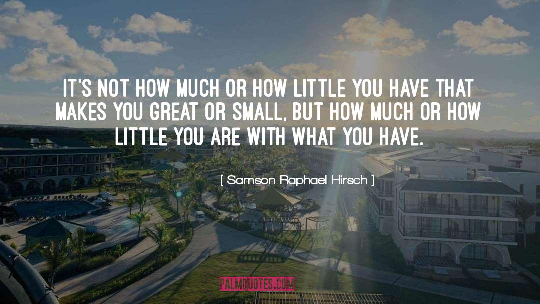 Samson Raphael Hirsch Quotes: It's not how much or